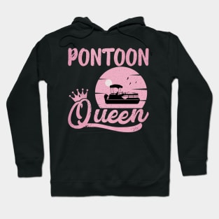 Pontoon Queen Vintage Funny Pontoon Boat Lover Girls Hoodie